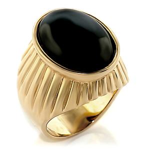 20mm OVAL NATURAL ONYX MENS BAND RING